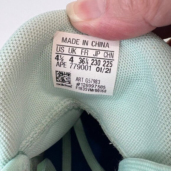 Adidas Harden Vol. 5 J Mint Green Kids Sneakers Size 4.5 Flowers Butterflies - Picture 5 of 11